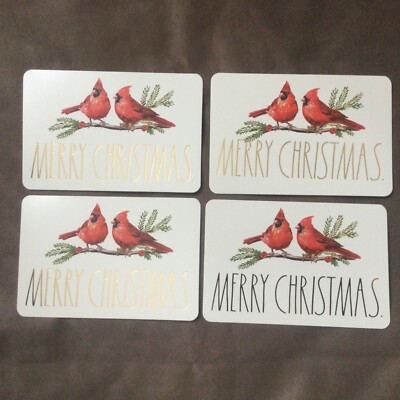 4 x Rae Dunn Weihnachtskarten rot Kardinal Design leer