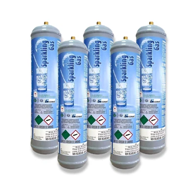 EUROTRE BOMBOLA CO2 E290 600 Grammi MONOUSO ALIMENTARE GASATORE ACQUA FRIZZANTE 5 PZ