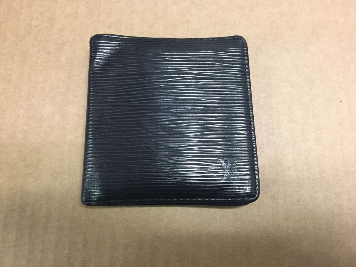 Louis Vuitton Black Genuine Leather Long Wallet for Men LV