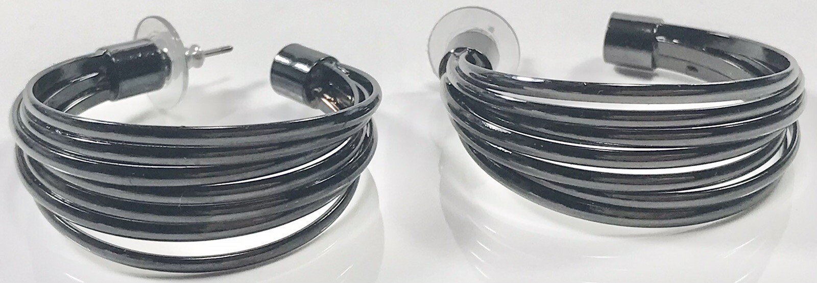 KENNETH JAY LANE VINTAGE GUNMETAL BLACK LAYERED H… - image 1