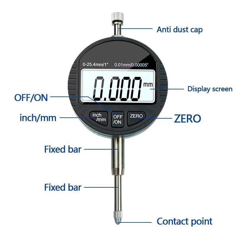 Digital Micrometer Dial Indicator Gauge Measuring Tool 0-12.7mm/0-25.4mm 0.001mm - Image 4 of 4