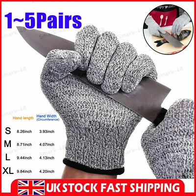Anti-cut Gloves Safety Cut Proof Stab Resistant Kitchen Butcher Cut-Resistant UK