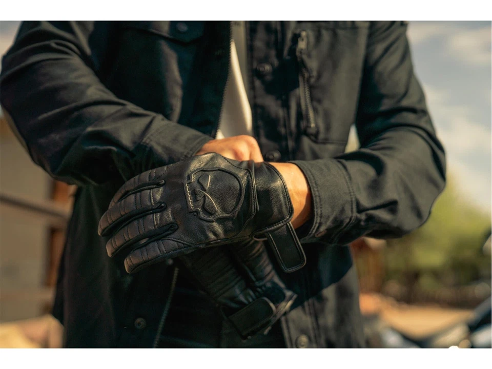 Harley-Davidson Willie G Skull Lederhandschuhe D3O Protektoren Schwarz S-3XL - Bild 2 von 4