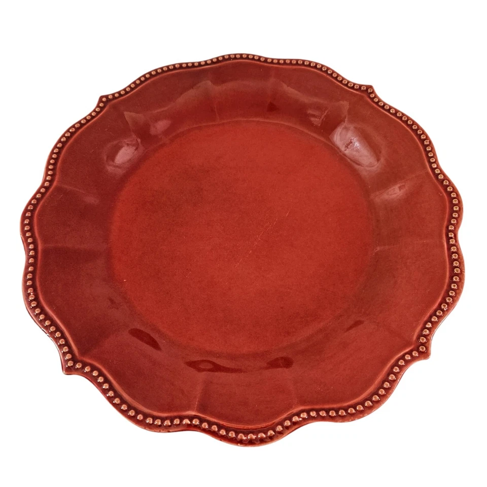 Platos de cena rojos con borde festoneado y cuentas The Pioneer Woman Paige - Juego de 4 Foto 4 de 4