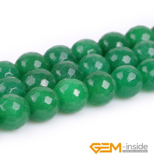 Green Jade Faceted Round Beads For Jewelry Making 15"6mm 8mm 10mm 12mm 14mm 16mm - Picture 41 of 44
