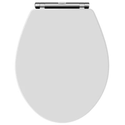 Hudson Reed Richmond Soft Close Toilet Seat Chrome Hinges - White