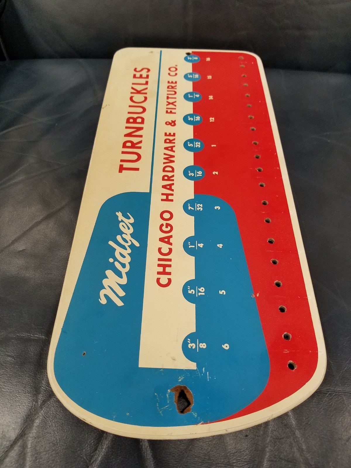 VTG CHICAGO HARDWARE FIXTURE CO Midget Turnbuckle ADVERTISING SIGN