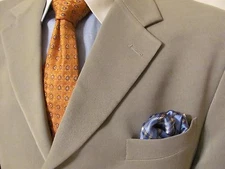 CHAPS Mens 44R Polyester Rayon Tan 3 Button Sport Coat 