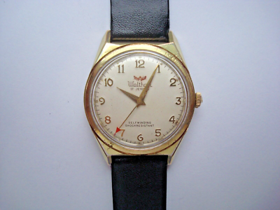 Vintage Waltham Mens Selfwinding Watch 17 Jewel Numerals Red Arrow