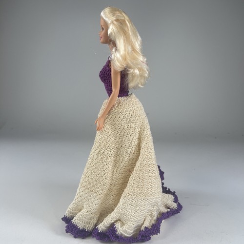 Muñeca Barbie Southern Belle Vestido Púrpura Off White Vestido - Imagen 5 de 7