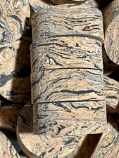 Cork Rings 12 Blue Wave Burl  1 1/4" x 1/2" x 1/4" Hole, New!