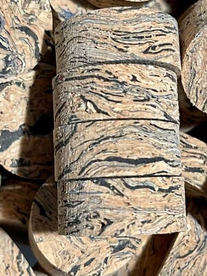 MOGO'S Cork Rings 12 Blue Wave Burl 1 1/4" x 1/2" x 1/4" Hole, New!