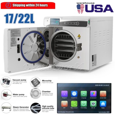17L/22L Class B steam sterilizer Dental autoclave built-in printer vacuum Drying