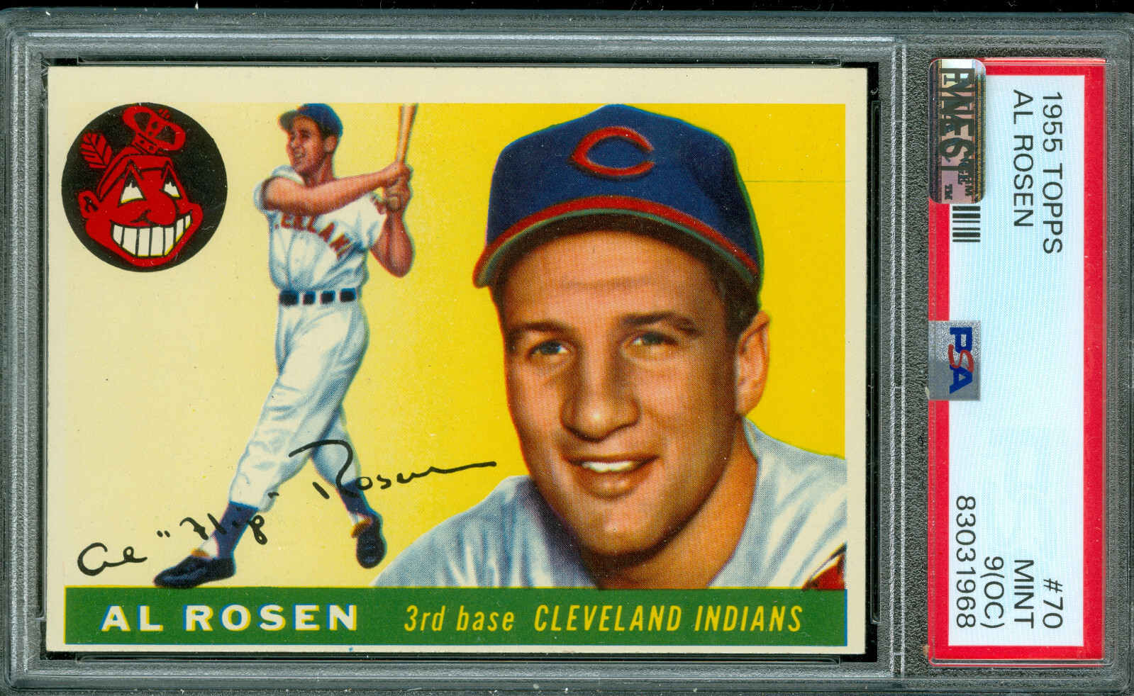 1955 TOPPS # 70 AL ROSEN PACK FRESH  PSA 9   MAC FINEST & SPOTLESS RARE *