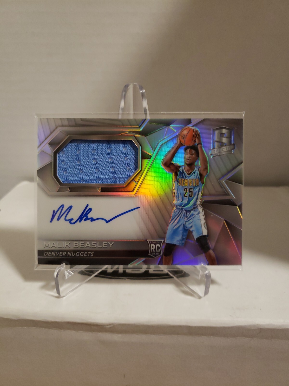2016-17 Panini Spectra Jersey 151/300 Malik Beasley #121 Rookie-Auto Lakers 