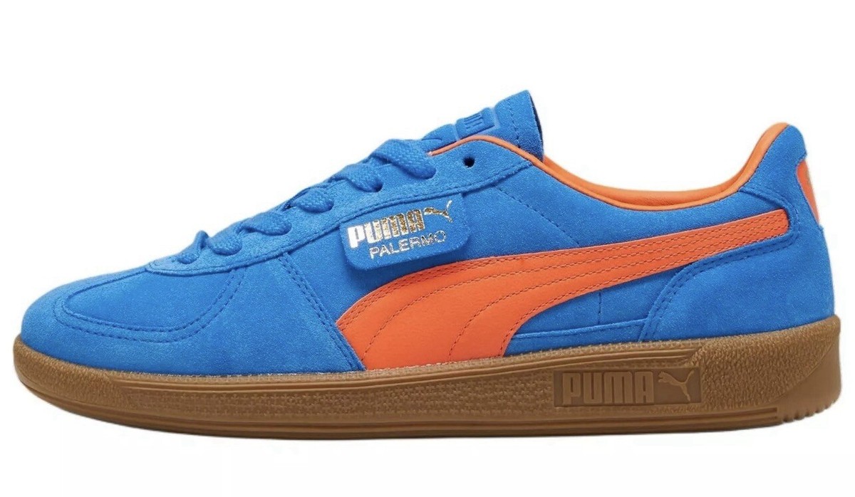 ★PUMA★ Palermo 39646312 Puma Palermo Men's Size 9 Suede Hyperlink Blue/Orange 396463
