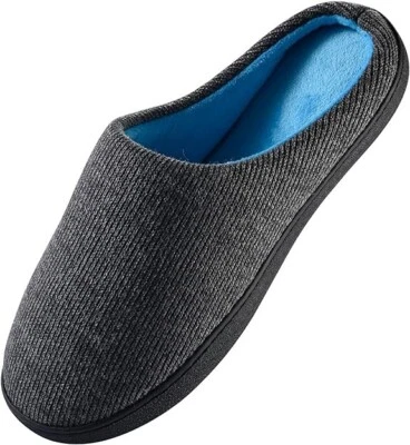 Mens Memory Foam Slippers Wide, Plush lining Warm Comfy Indoor 9/ 10 - Image 1 of 2