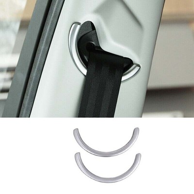 For Discovery Sport 2015-2019 Seat Belt Buckle Adjust Matte Silver 2X Cover Trim