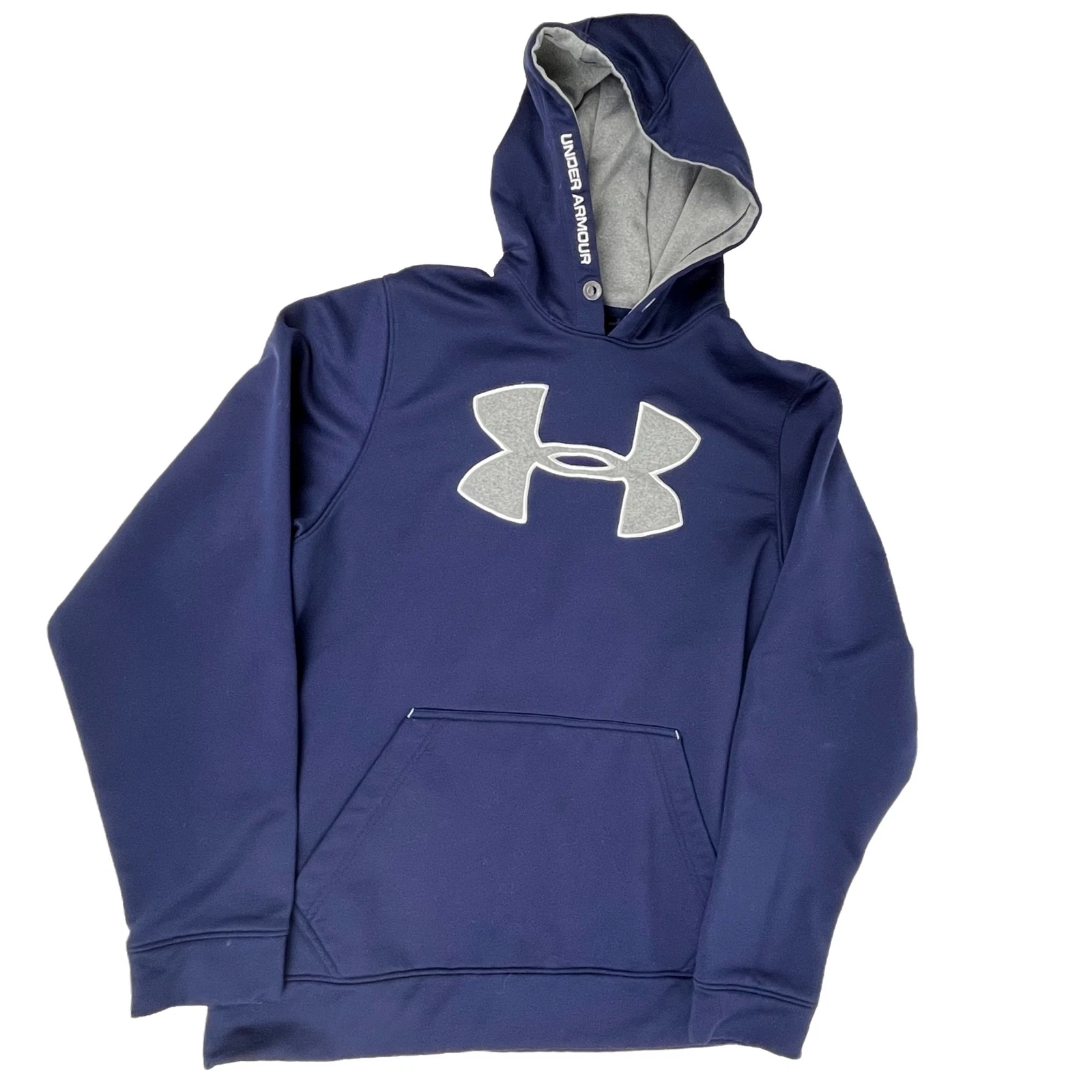 VETEMENTS Under Armour Uomo Loose Activewear Pullover Ricamato Felpa con Cappuccio Blu Taglia M
