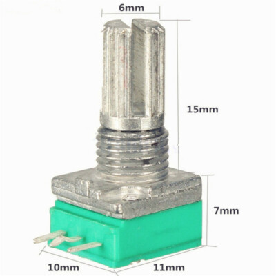 5PCS B50K 3Pin 6MM Rotary Potentiometer Ohm Single Linear Knurled Shaft B Type