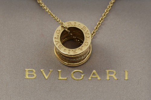 Bvlgari B.Zero1 Diamond 18K Yellow Gold Pendant Necklace - Picture 1 of 7