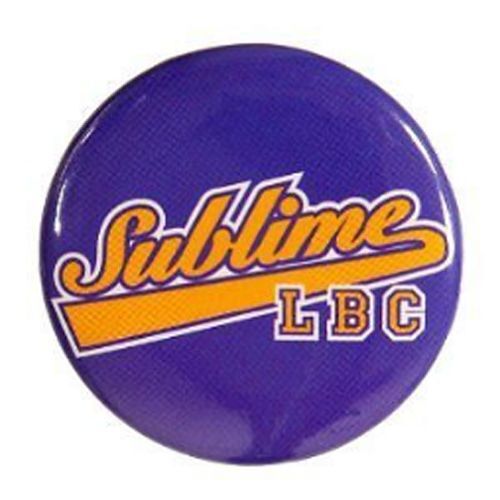 SUBLIME 1.5-inch BADGE Button Pin Yellow LBC on Blue Logo NEW OF