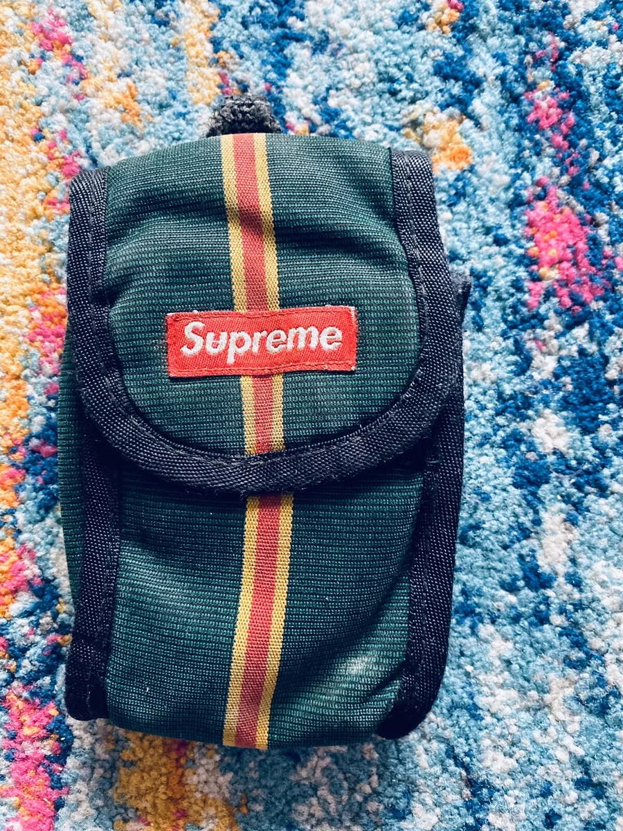 Used Supreme Camera Pouche Green Box Logo Gray Black Green Bags