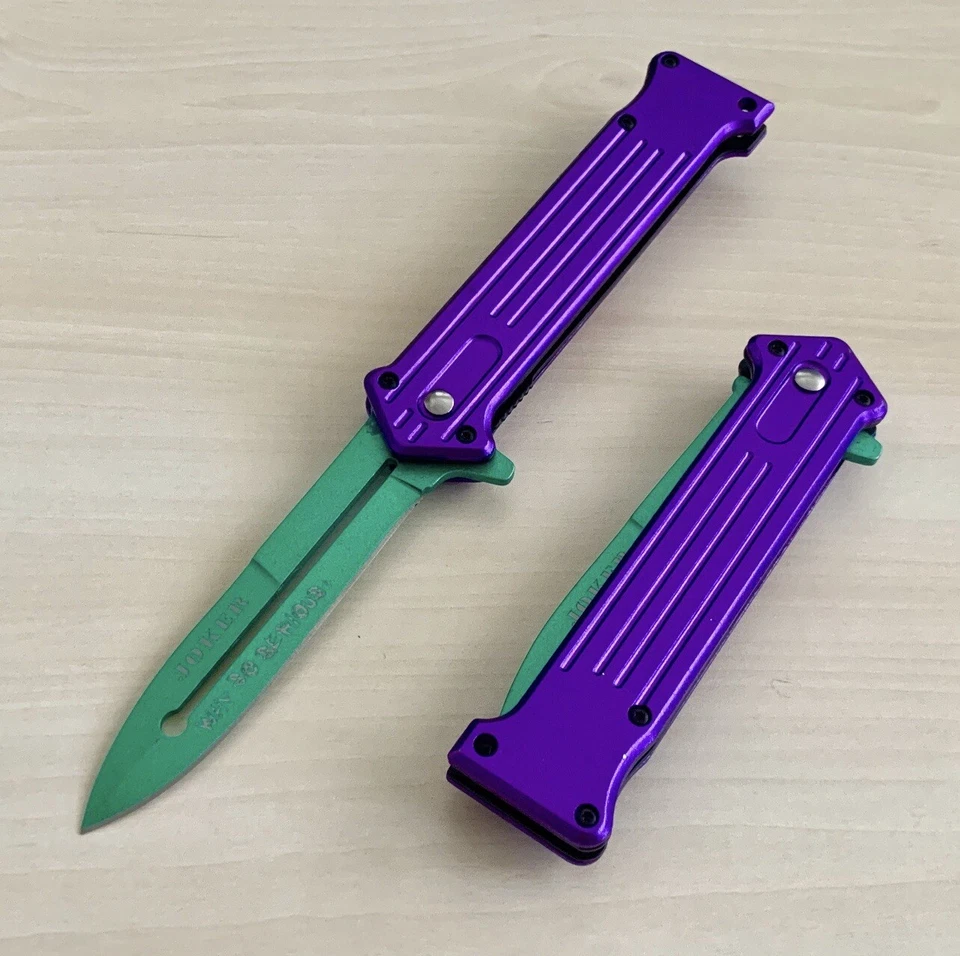 "Navaja de bolsillo plegable de hoja abierta asistida por resorte táctica Joker de 8"" cuchillo de caza" Foto 2 de 4