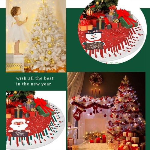Year Creative Santa Xmas Tree Skirt Xmas Decor Floor Mat Cover Christmas Carpet - Picture 8 of 17