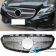 For 13-15 Mercedes Benz W212 E Class E250 E550 AMG Diamond Front Grille Silver