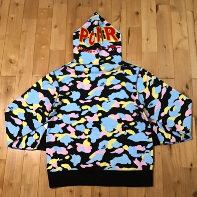 BAPE Multi Camo Shark full zip hoodie cotton candy camo A BAPE Multi Camo Shark full zip hoodie cotton candy camo A