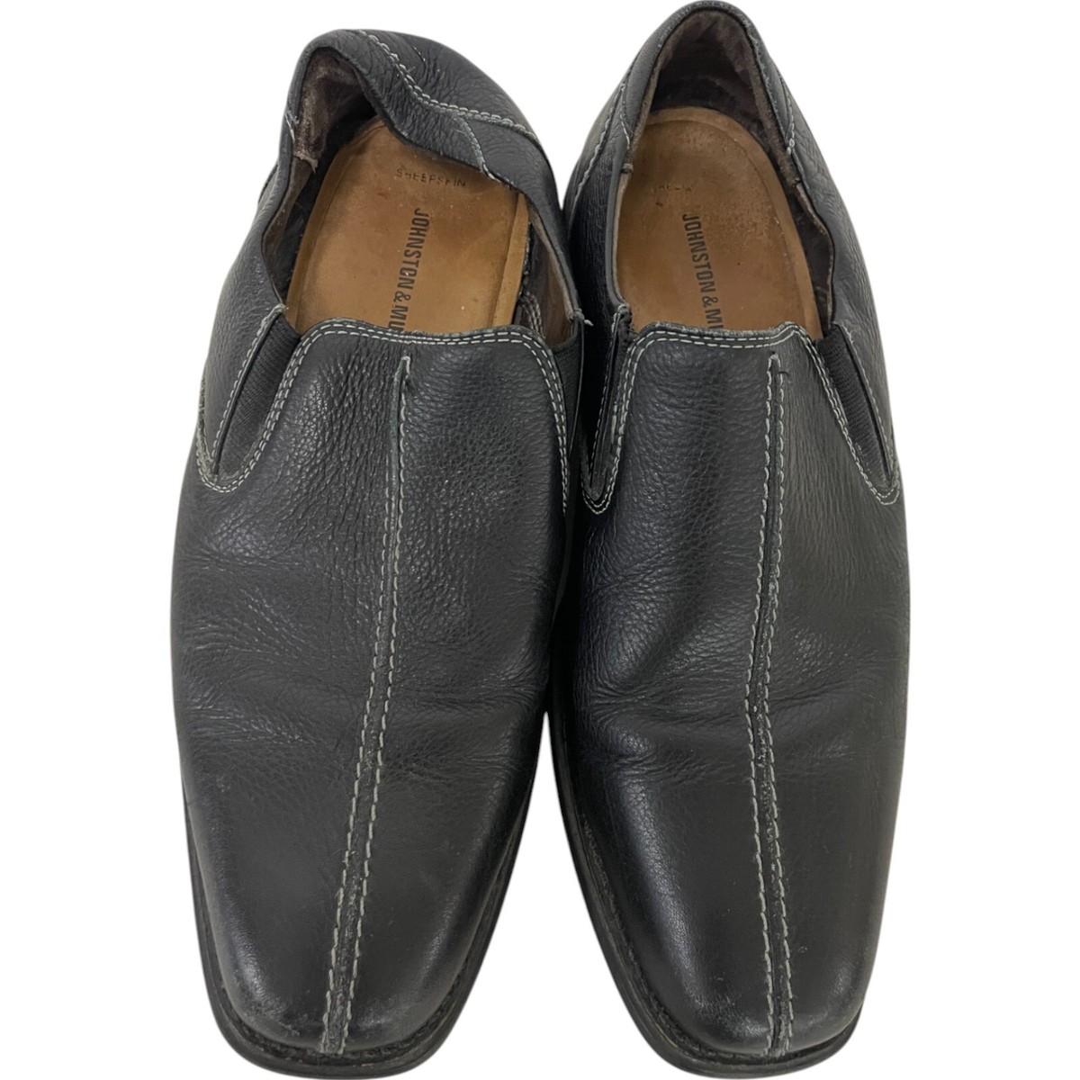 Johnston & Murphy Loafer Shoes 8.5 M Black Sheepskin Shuler  display picture 2