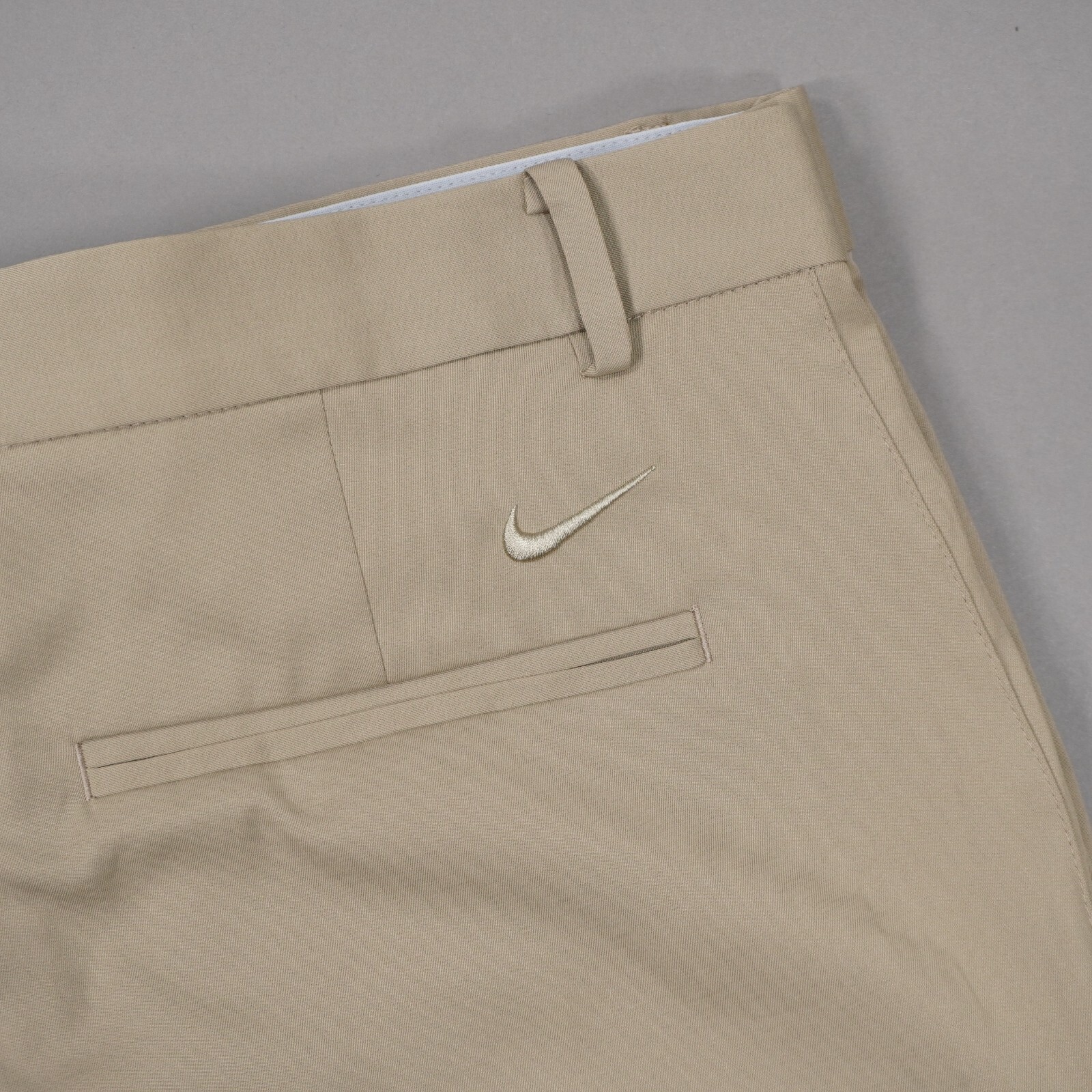 Nike Dri Fit Flat Front Flex Golf Pants Mens 35X32 Khaki Brown Stretch