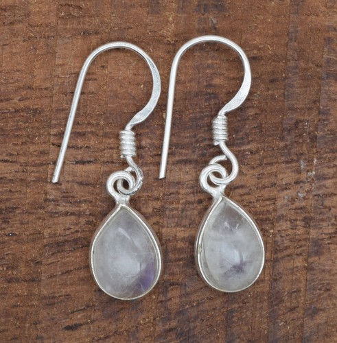 925 Solid Sterling Silver Green Onyx,Garnet Multi Stone Hook Earring Ji760 - Picture 79 of 81
