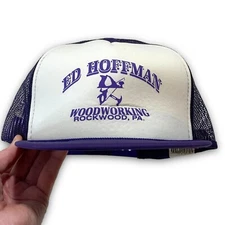 Vintage 1990s Ed Hoffman Woodworking Trucker Hat Rockwood PA Snapback Cap