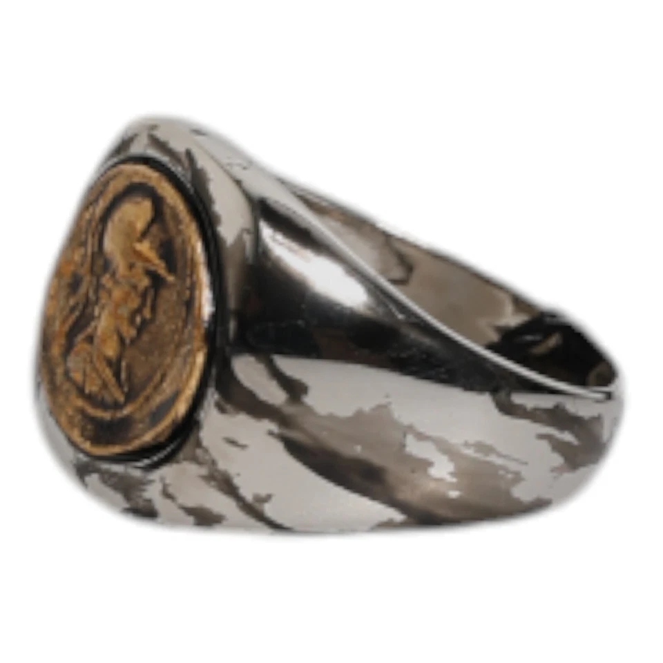 DOLCE & GABBANA 戒指 银色 雕刻 双色 真黄铜 US9 60 毫米 530usd — 第 2/4 张图片