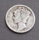 1943  Mercury  Silver dime coin ~ Cat # 120