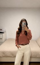 Only Damen Bluse S altrosa Basic Langarm Schl...