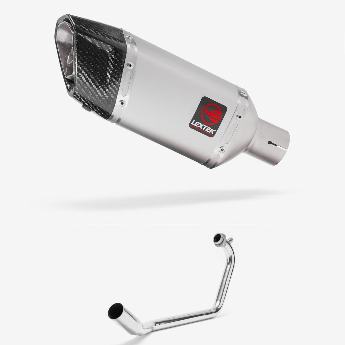 Lextek Stainless Steel SP5 Matt 200mm Exhaust System Silencer Chrome Polished