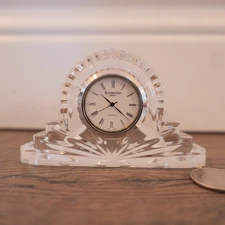 Waterford Crystal Small Mantle Desk Clock Quartz Vintage Ireland France