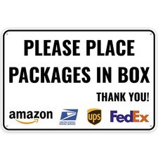 1PC Delivery Sign For Packages - Please Place Packages In Box, 12 x 8 Inches ...