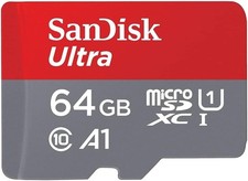 MicroSD Card 64GB Ultra 120MB/s Class 10 A1 with Adapter