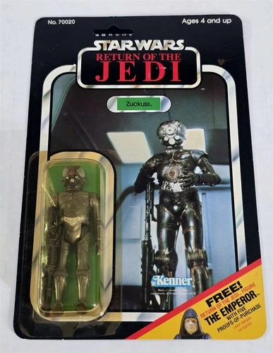 B-60 MINT ON CARD VINTAGE 80'S KENNER STAR WARS ROTJ 65 BACK ZUCKUSS