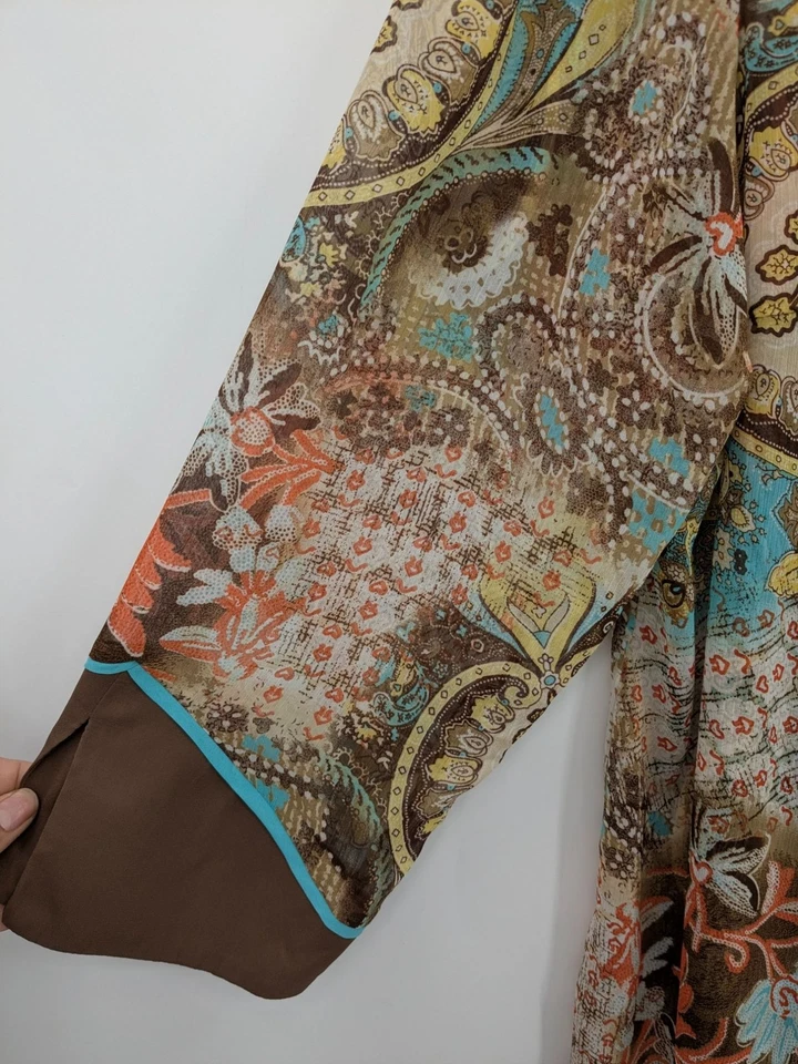 Anna Maxwell Paisley Boho Kimono Cardigan Women Size 22W Festival Patchwork Art - Image 4 of 4