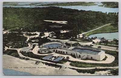 Air View of Marineland Florida Marine Studios Airplane Postcard
