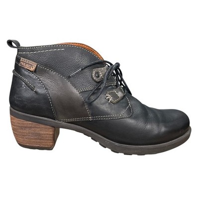 Pikolinos Women s Le Mans Black Leather Ankle Boot Size 38 US 7.5/8