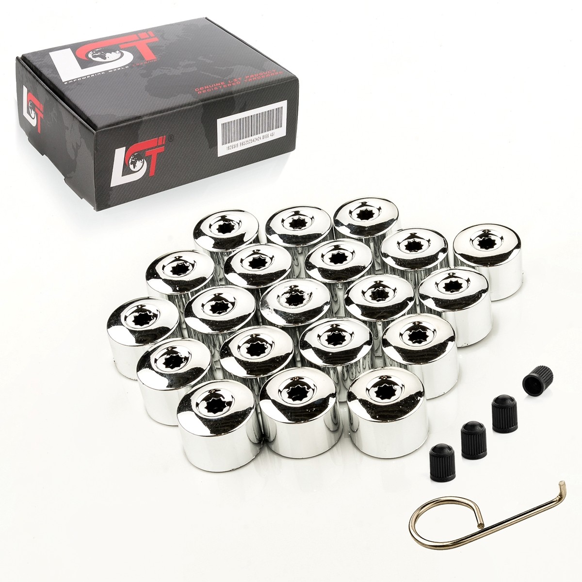 20x Wheel Bolt Caps Lug Nut Caps 17 mm Chrome for PORSCHE