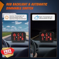 Nilight 6 Gang Switch Panel, RGB App, 12V/24V, Relay System