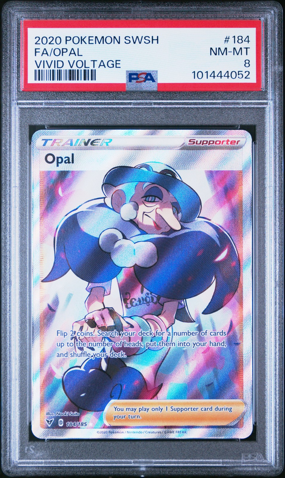 2020 POKEMON SWORD & SHIELD VIVID VOLTAGE #184 FULL ART/OPAL PSA 8