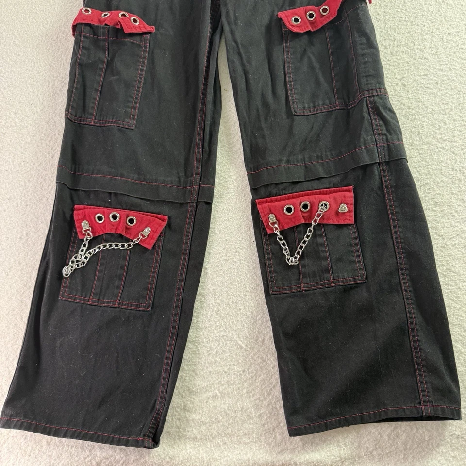 Vintage Y2K Hot Topic Womens Black Red Pants Goth Punk TRIPP NYC Style Size 3 - Image 3 of 4